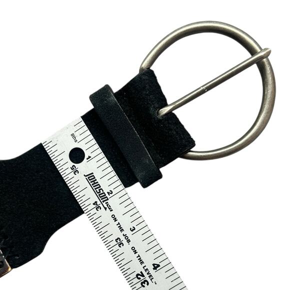 Steve Madden Statement Belt Womens Size S Leather Wood Beads Mother of Pearl - Picture 9 of 10